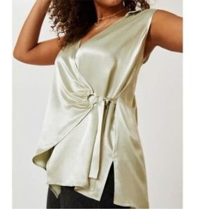NWT Anthropologie Iridescent Wrap Vest Blouse